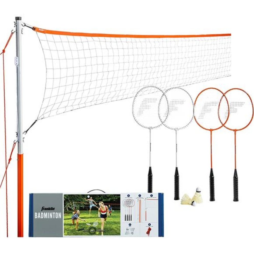 Badminton Net Sets - Outdoor Backyard + Beach Badminton Net + Equipment Set
